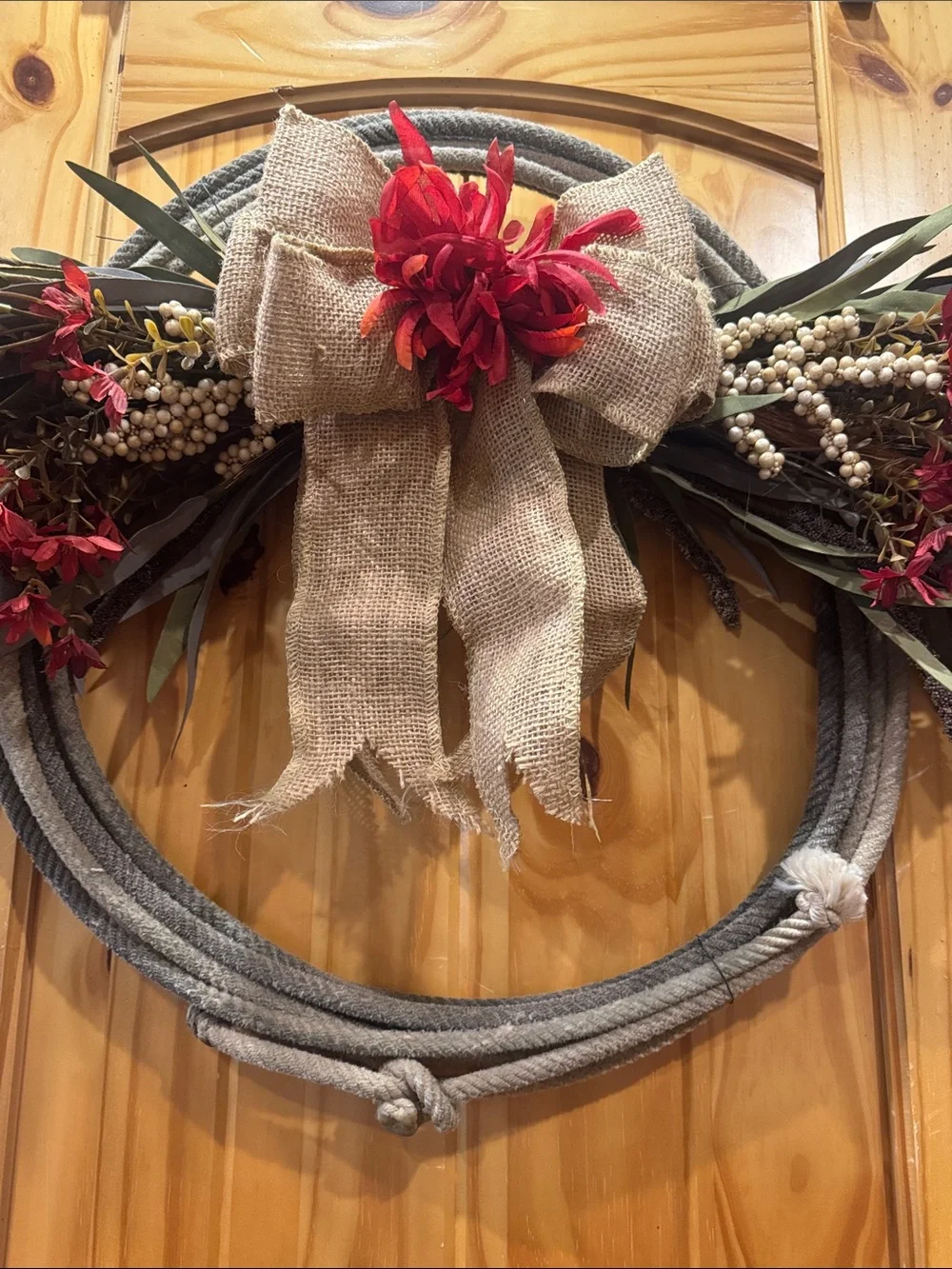 Fall western wreath with rope